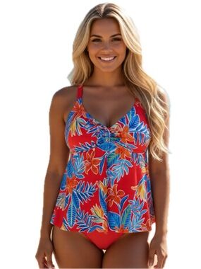 Sunsets Escape Tiger Lily Marin Tankini SWIM TOP ONLY Size 8 TOP NWT